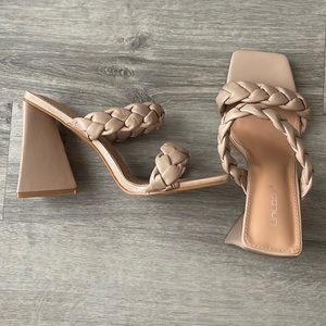 Nude Block Heels